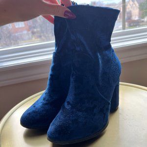 Steve Madden Blue Velvet Ankle Booties